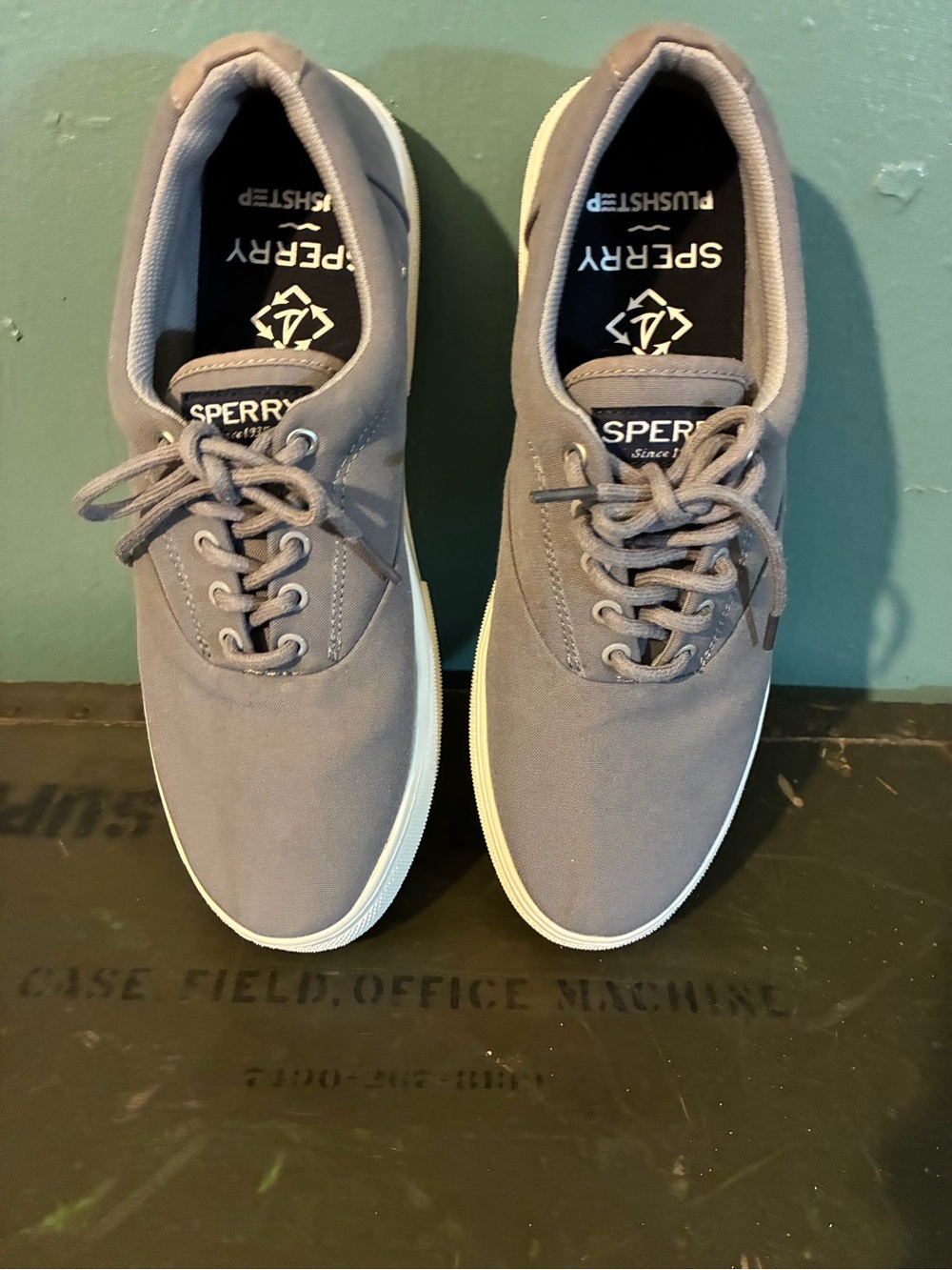 Sperry Men's Halyard CVO SeaCycled PlushStep Gray Canvas 9.5